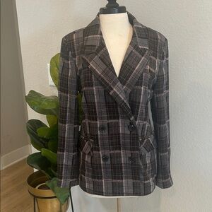 Anthropologie Plaid Double-Breasted Women's Jacket. NWT